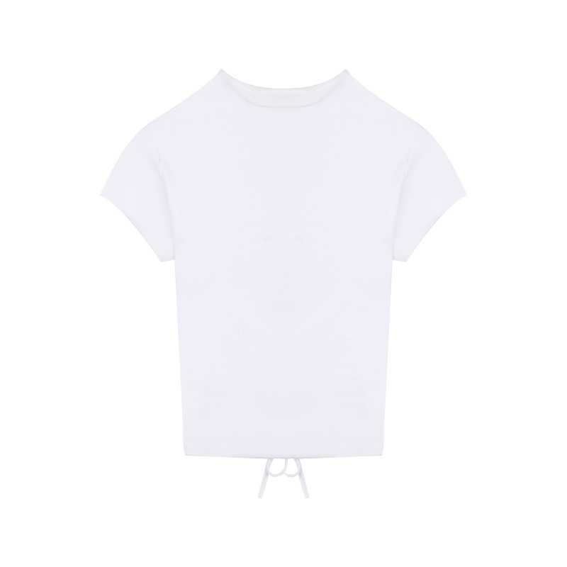 Irregular Backless Short Slim Sexy Hot Girl New White Short-sleeved Top