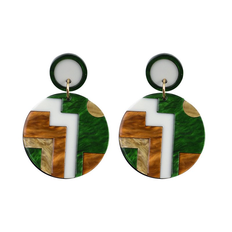 Geometric shape color earrings - Image 5