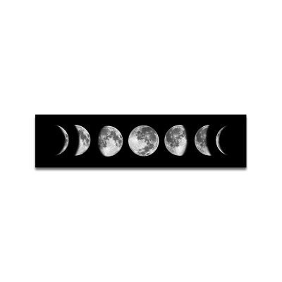 Lunar eclipse black and white canvas painting - Image 3