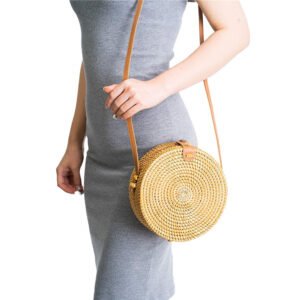 Travel vacation leisure rattan beach bag