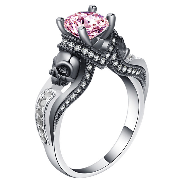 Hainon Women's Skull Ring European and American Punk style Motor Biker Men Party Ring Birthday stone skull men's jewelry Rings - Image 5
