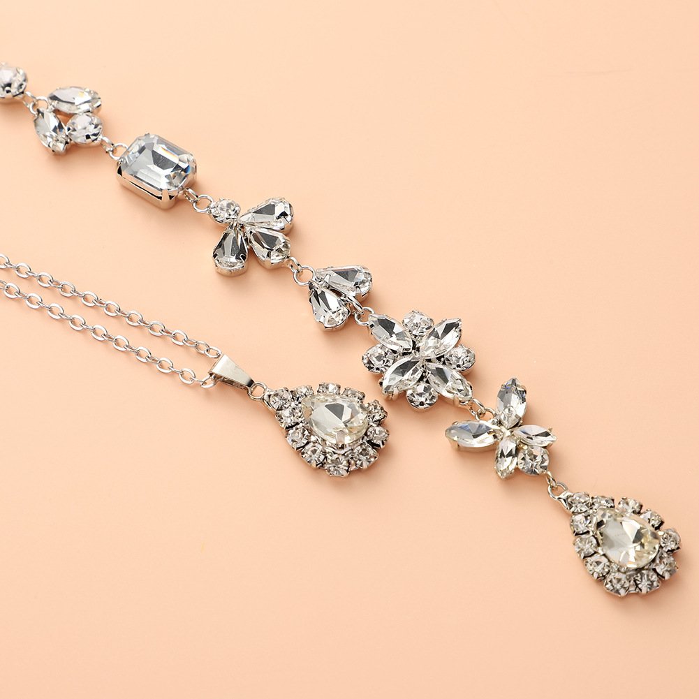 Simple diamond long back chain necklace - Image 5