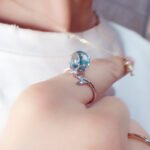 S925 sterling silver aquamarine necklace