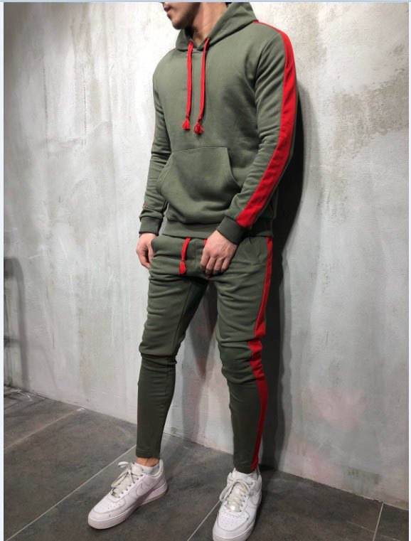 Men's Sports and Casual Colorblock Hooded Sweatshirt - Image 2