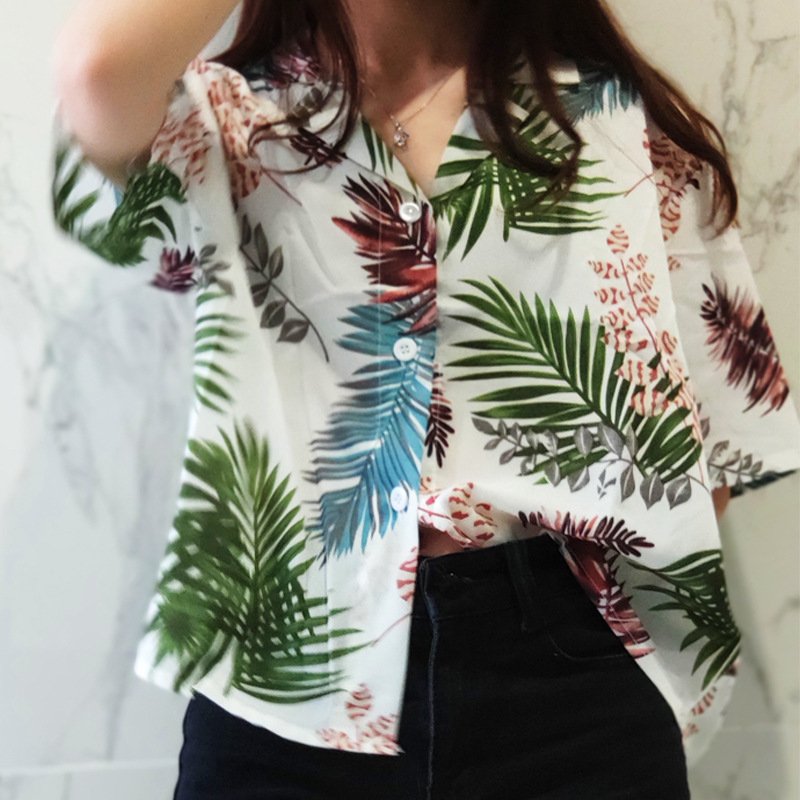 Women's Polo printed short sleeve shirt - Image 3