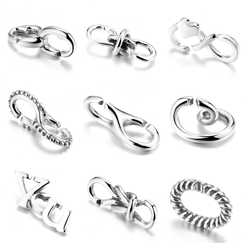 Basic Lobster Clasp Hard Rubber X Bracelet Diy Silver Fitting S925 Sterling Silver Oxidation Clasp - Image 4