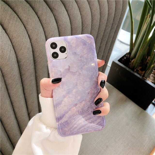Purple Shell Pattern Silicone Phone Case - Image 5