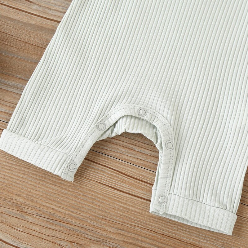 Summer short sleeve baby solid color jumpsuit - Image 4