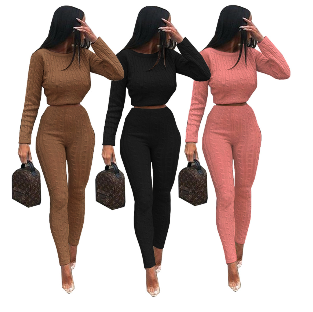 A two-piece sweater set