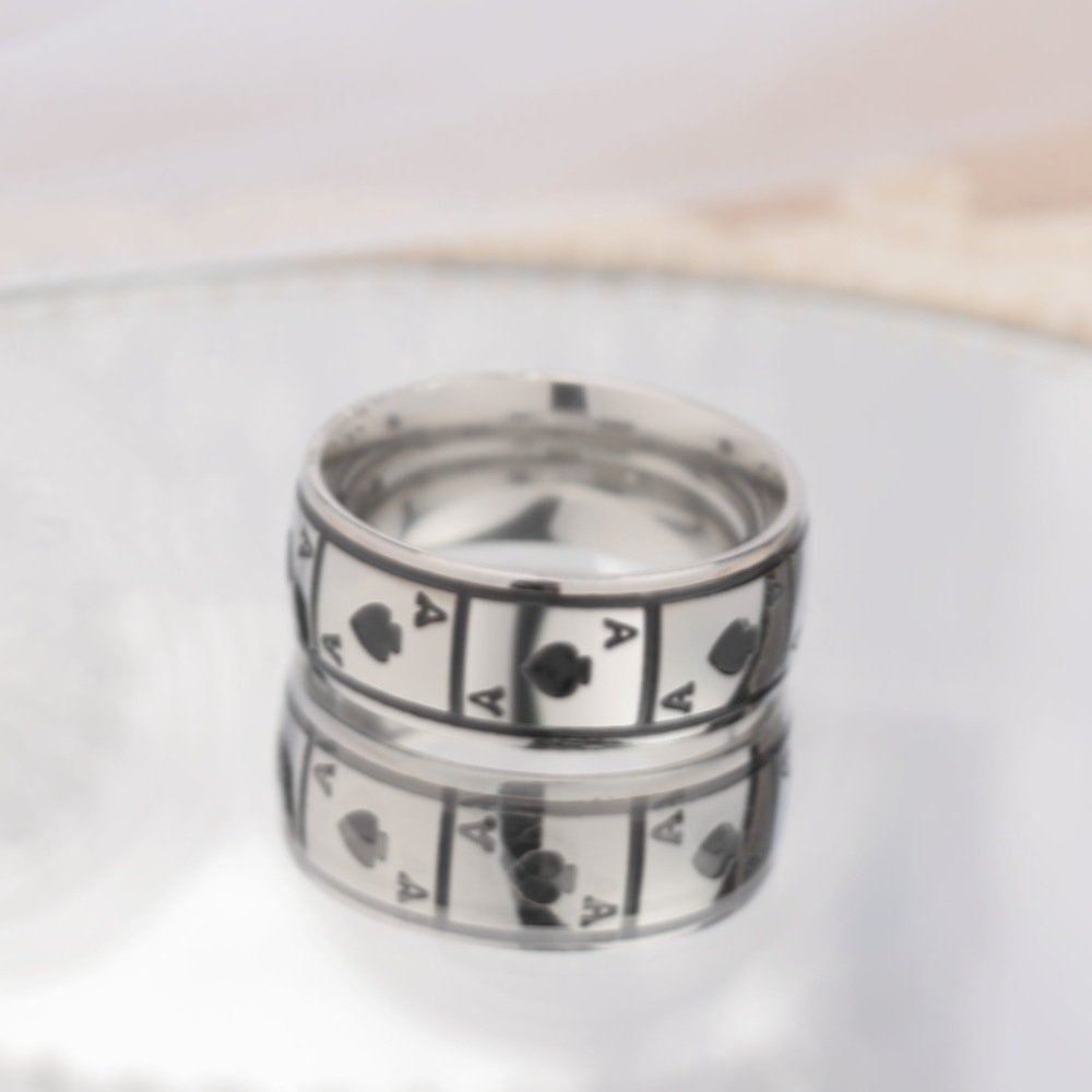 Lucky Black Peach A Titanium Steel Ring - Image 14