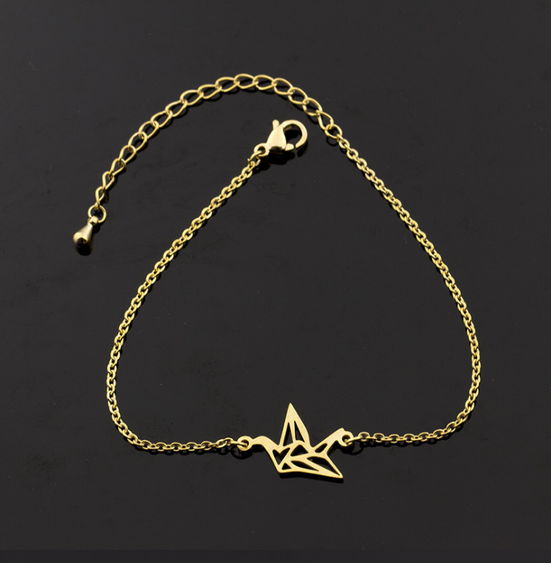 Hollow paper crane bracelet animal stainless steel bracelet - Image 4