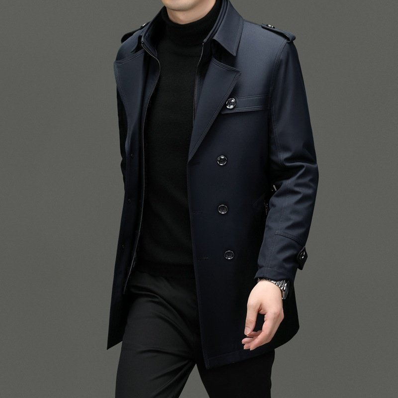 Men's Duster Mid-length Detachable Liner With Cotton Belt - Image 8
