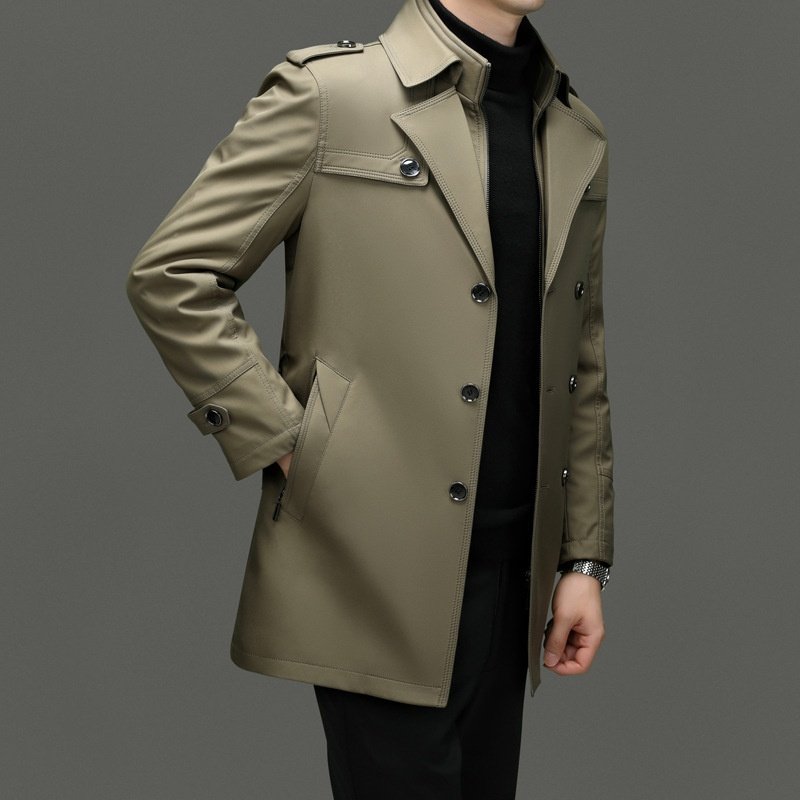 Men's Duster Mid-length Detachable Liner With Cotton Belt - Image 11