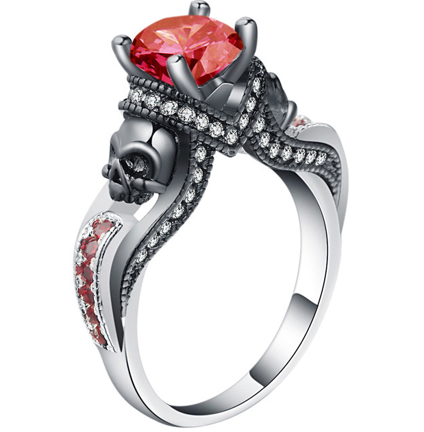 Hainon Women's Skull Ring European and American Punk style Motor Biker Men Party Ring Birthday stone skull men's jewelry Rings - Image 8