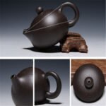 Purple clay teapot handmade master 90ml mini small capacity black gold sand