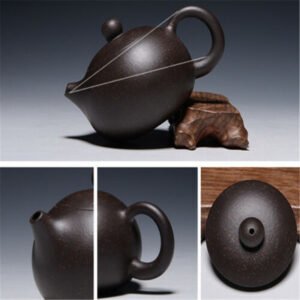 Purple clay teapot handmade master 90ml mini small capacity black gold sand