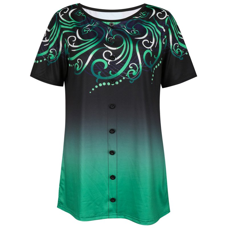 Short-sleeved gradient casual T-shirt - Image 5
