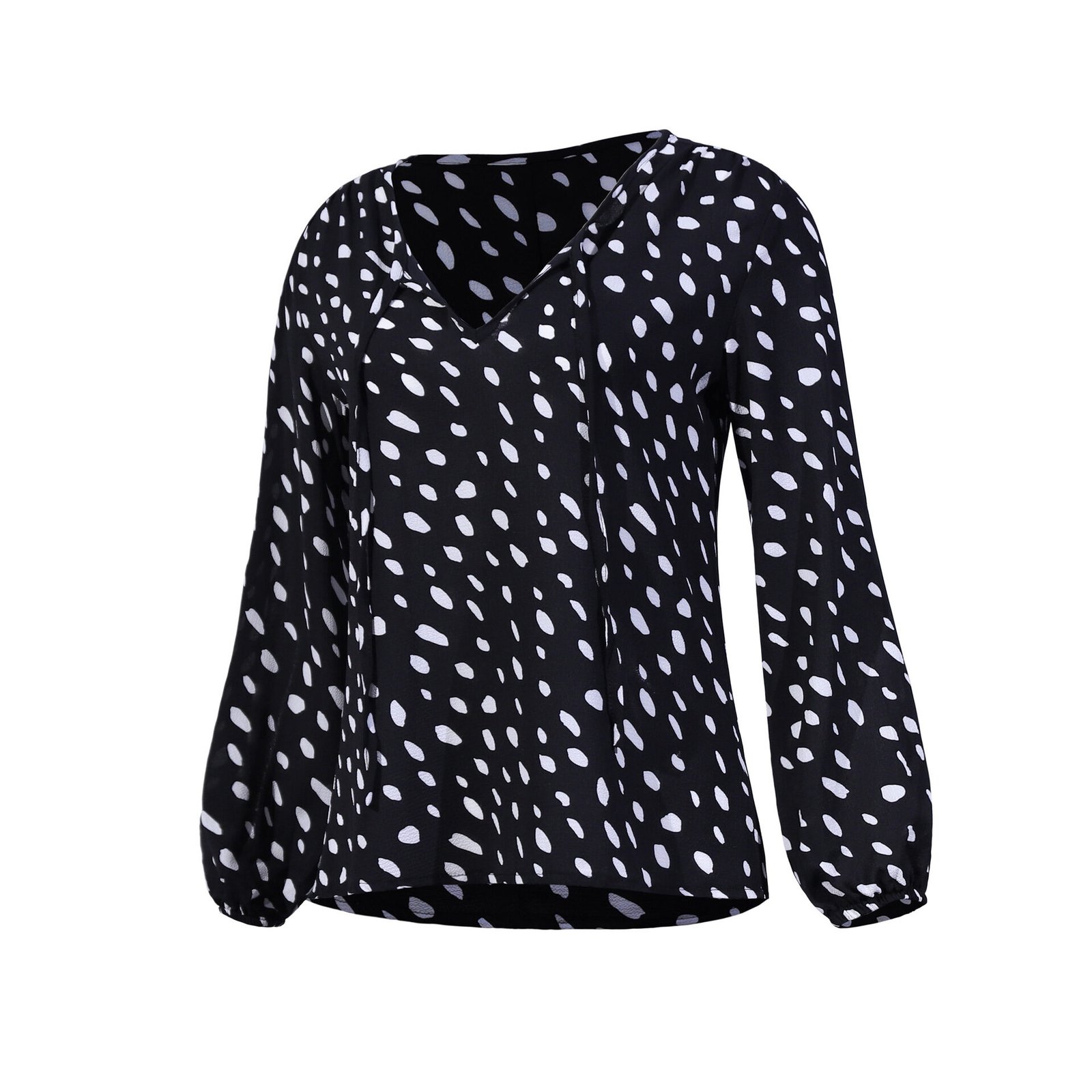 Polka dot V-neck T-shirt - Image 6