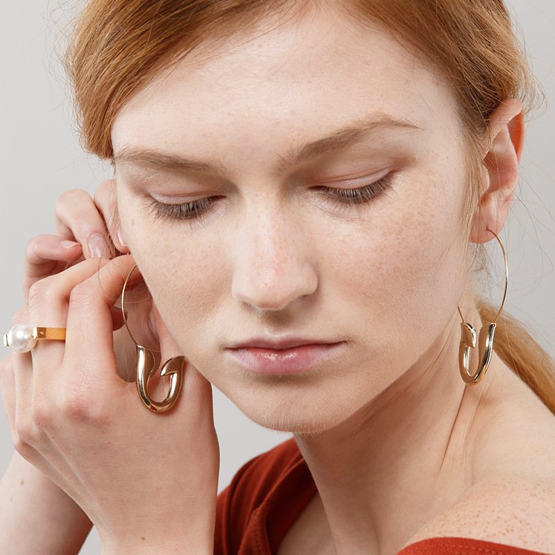 Exaggerated large circle creative pin earrings earrings - Image 5