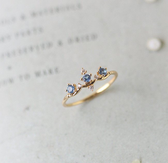 925 sterling silver 14K gold plated ring women - Image 3