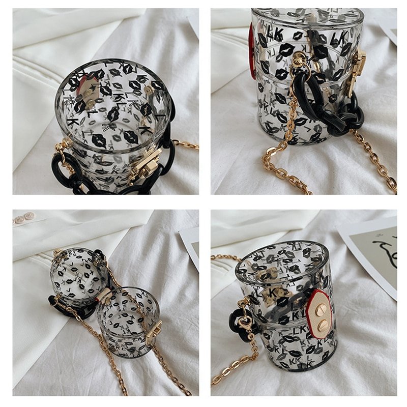 Transparent one-shoulder messenger small chain bag - Image 5