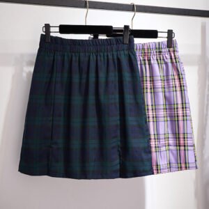 Plaid wrap hip skirt