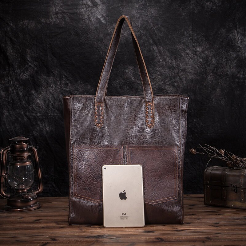 Cowhide fashion lychee handbag shoulder bag - Image 6