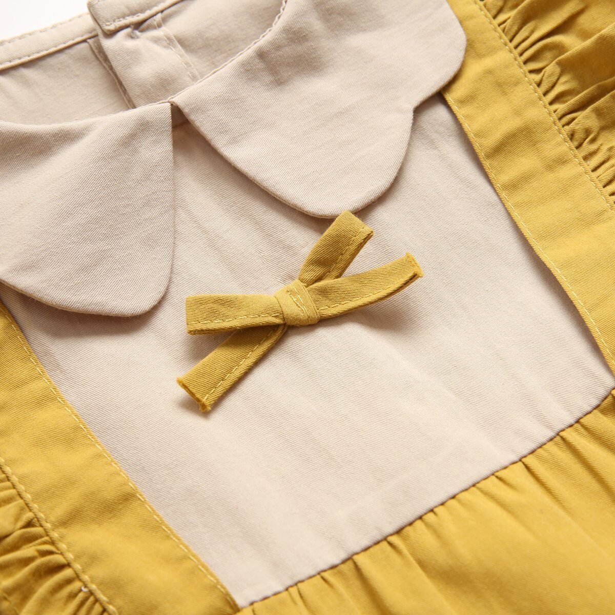 Spring And Autumn Girl's Petal Collar Long Sleeve Dress - Image 2