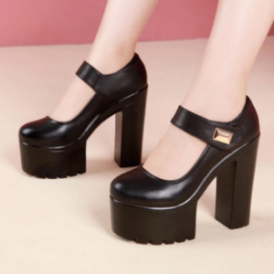 Large size thick heel high heels