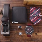 All-match temperament quartz watch belt wallet cuff tie