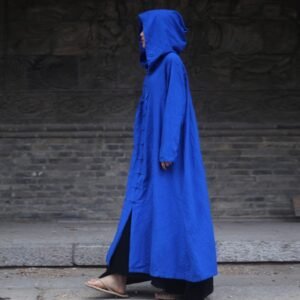 Cotton and linen long cloak windbreaker jacket ladies