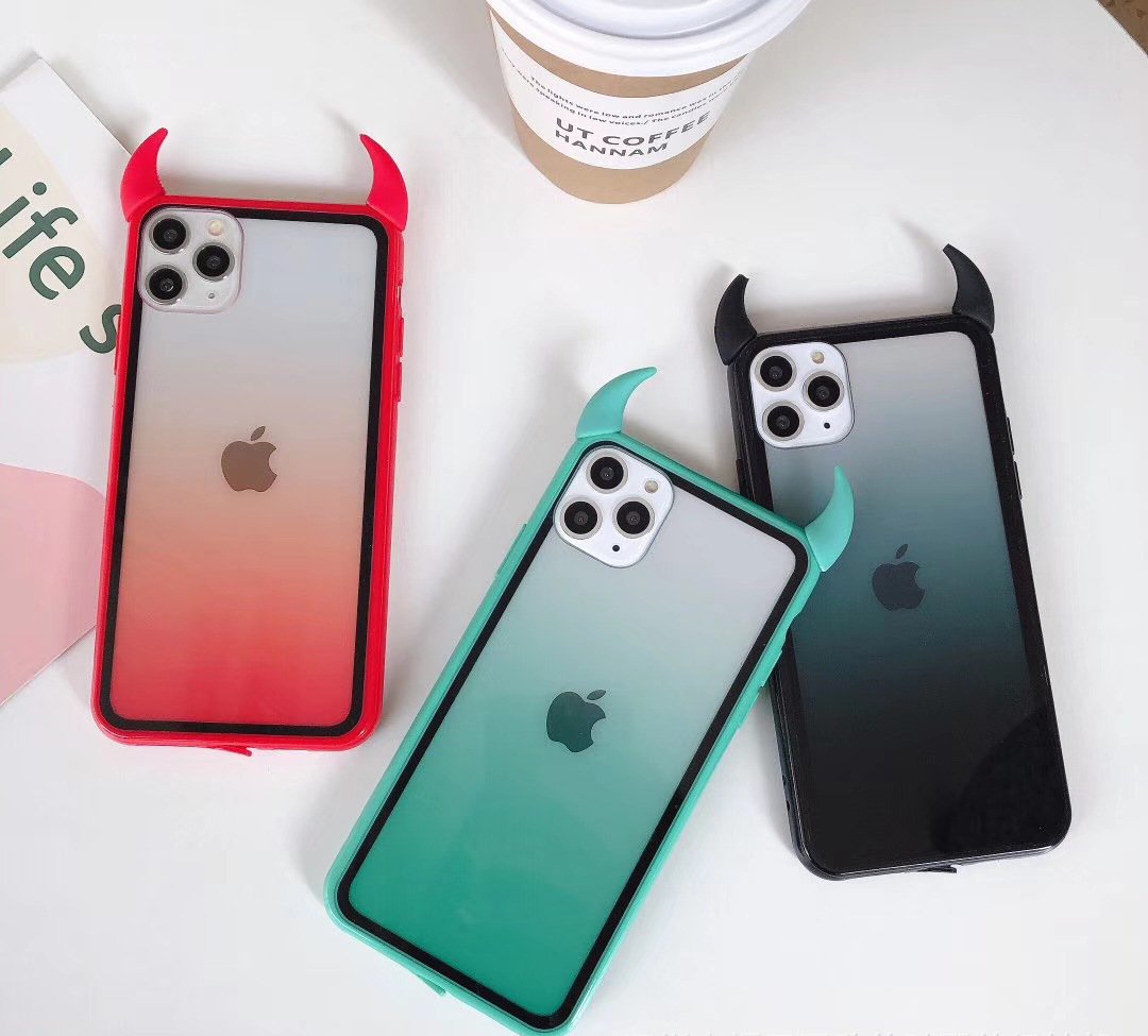 Rainbow devil horn phone case