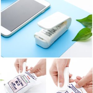 Hand pressure portable snack seal clip