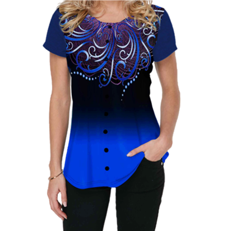 Short-sleeved gradient casual T-shirt - Image 6