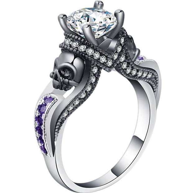 Hainon Women's Skull Ring European and American Punk style Motor Biker Men Party Ring Birthday stone skull men's jewelry Rings - Image 9