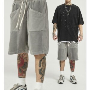 Distressed loose men's shorts