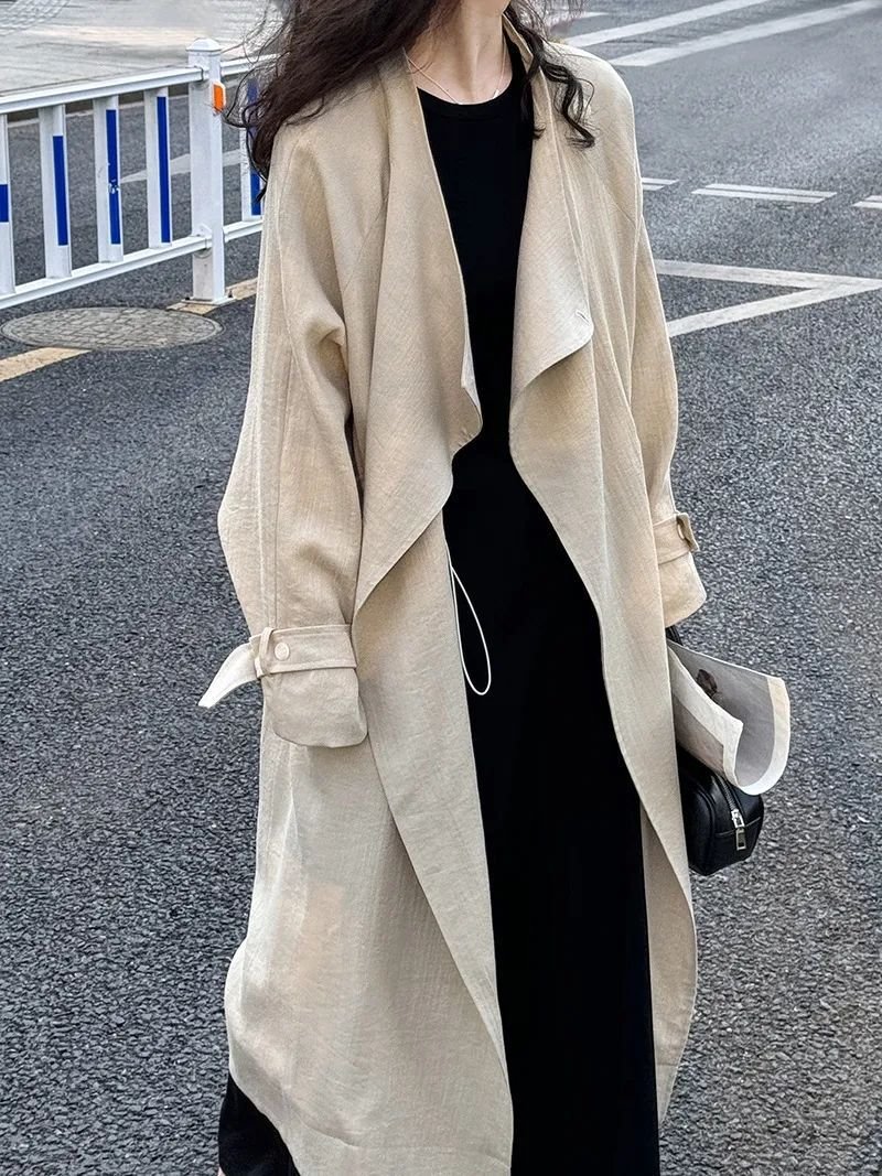 New Chinese-style Above-the-knee Trench Coat Women's Versatile Outerwear - Image 3