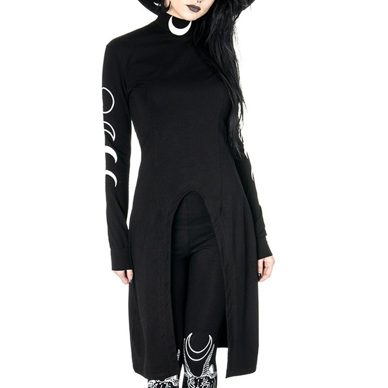 Personalized high collar split midi skirt - Image 2