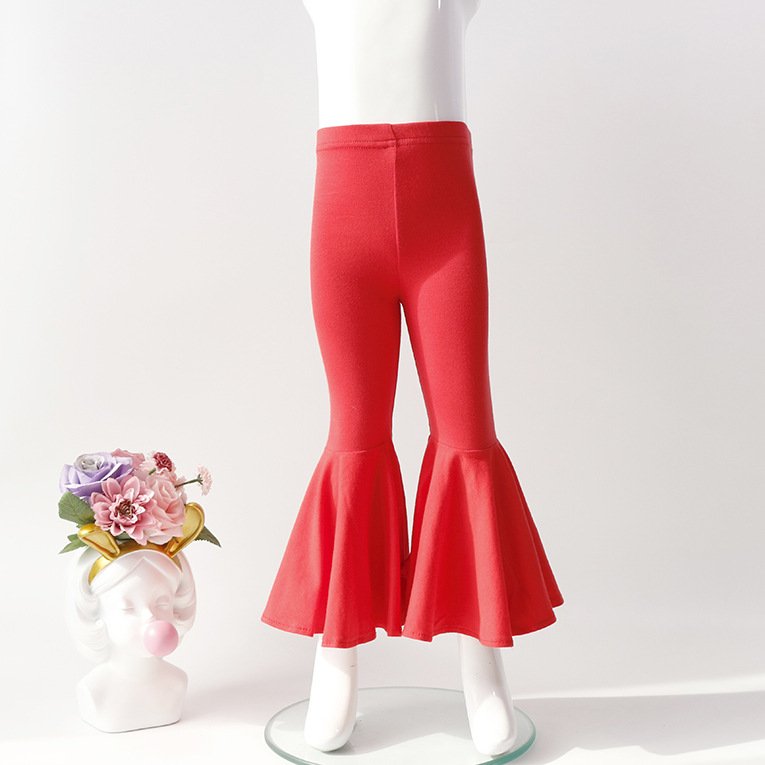 Children's Bottoming Stretch Cotton-trimmed Oversized Flared Trousers - Image 4