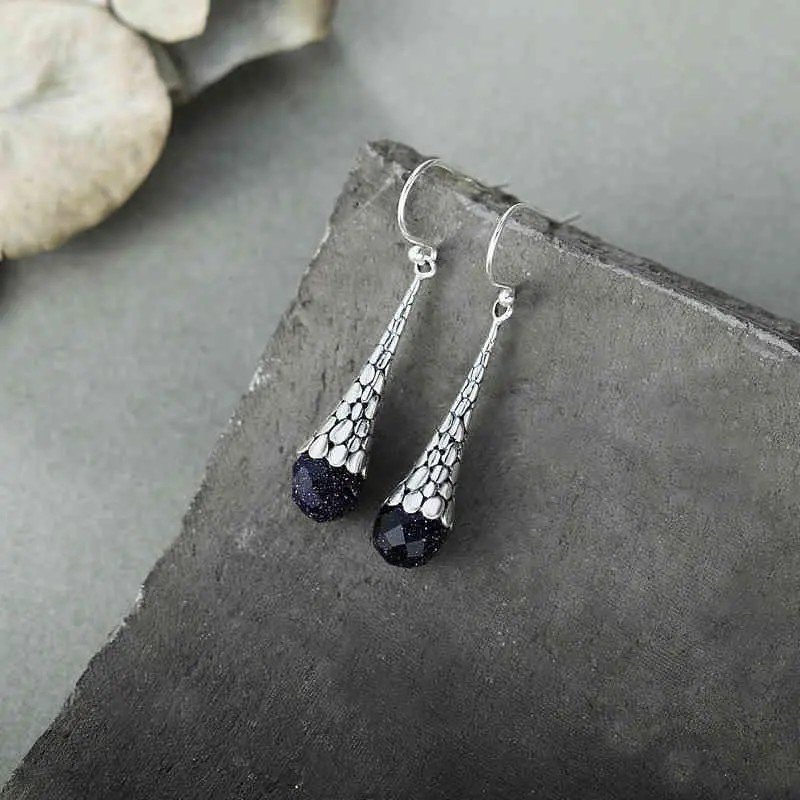 S925 Sterling Silver Drop Earrings With Retro Temperament - Image 8