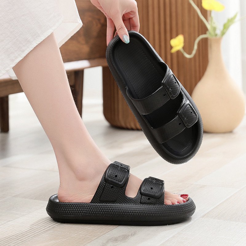 Buckle Slippers Women Outdoor Indoor Thick-soled Eva Bathroom Shoes - Image 2
