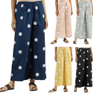 Women S Polka Dot Casual Wide Legged Wide Loose Trousers