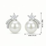 925 Sterling Silver Elegant Celestial Pearl Earrings with Sparkling Star and Shooting Tail Design