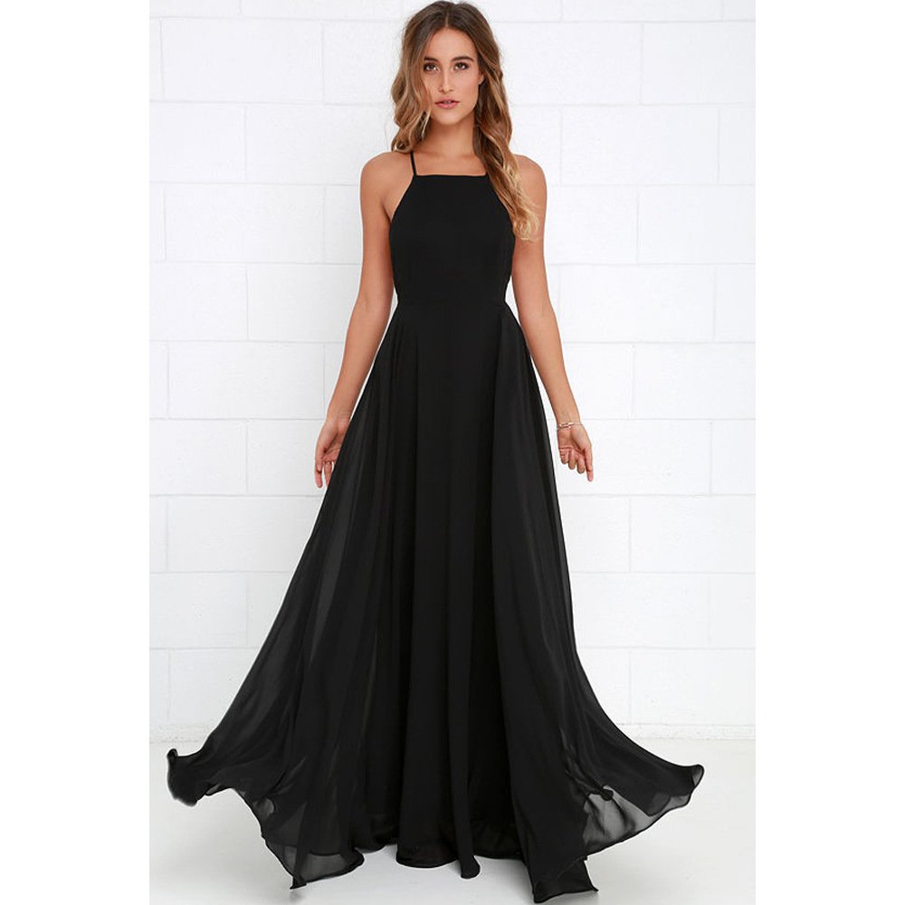 Chiffon big swing sexy backless suspender skirt long dress - Image 11