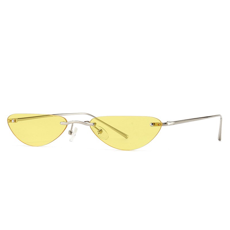 Cat Eye Narrow Sunglasses Modern Retro Temples - Image 4