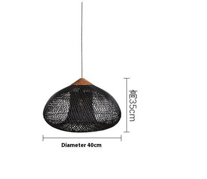 Rattan Ceiling Lamp Restaurant Retro Hand-woven Lamp - Image 5
