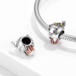 Cat Cake Pure Silver Beads Personalized Minority Bracelet Necklace DIY Accessories 925 Silver
