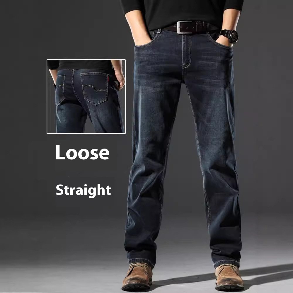 High Elastic Men's Straight Loose Spring And Autumn Jeans - Image 2