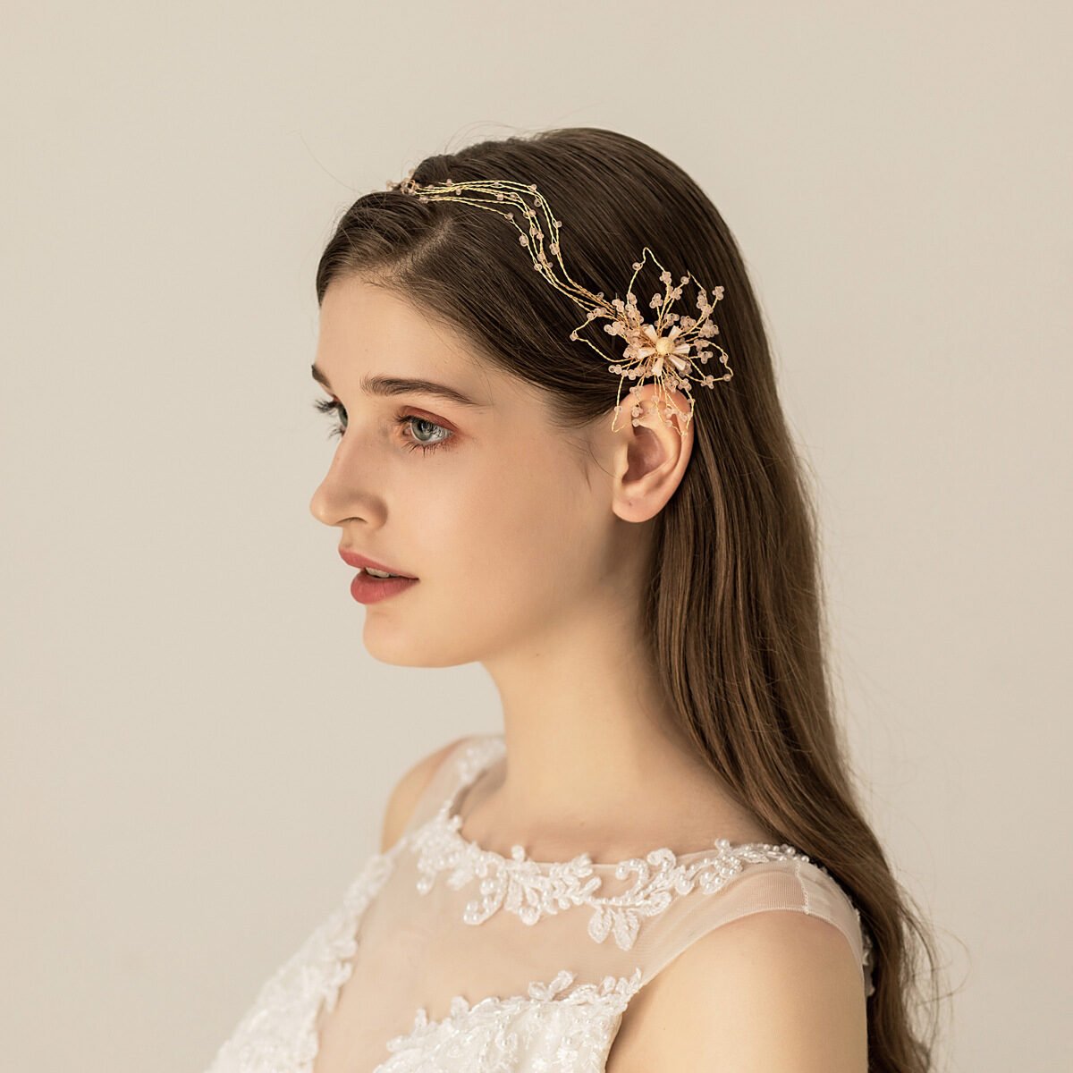 Beaded bridal headband hair accessories - Image 3