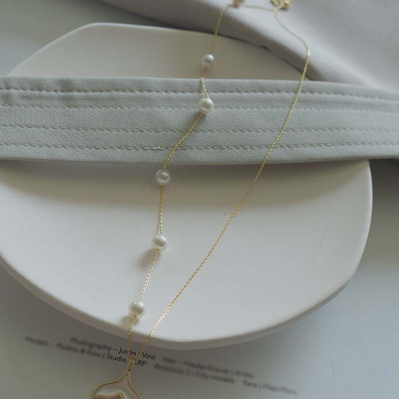Pearl Dolphin Tail Long Necklace Short Sweater Chain - Image 4